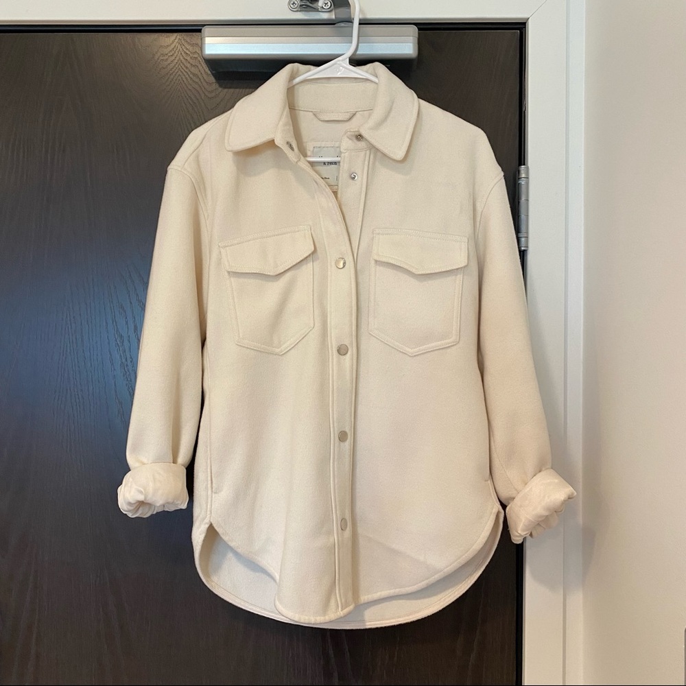 Abercrombie & Fitch - Cream Oversized Shirt Jacket - Size S